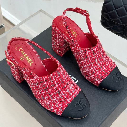 CC 26 Slingback Red Tweed Grosgrain 609986