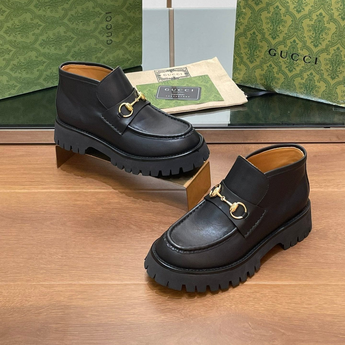 HORSEBIT ANKLE BOOTS 4.5CM IN BLACK CALFSKIN
