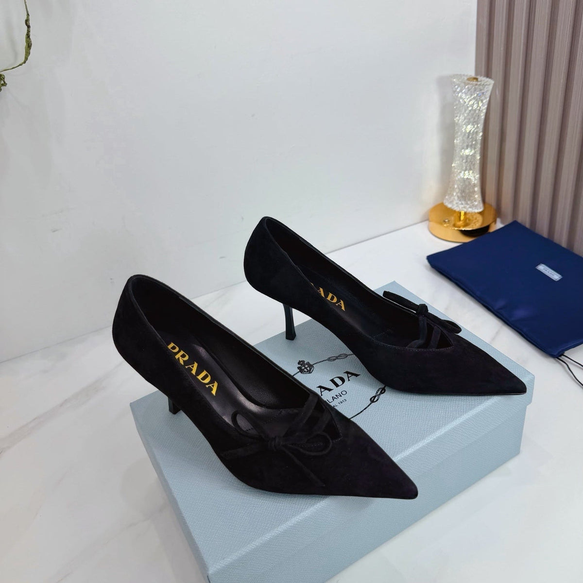 PRA 26SS High Heels Pumps 75 Black Suede 592356