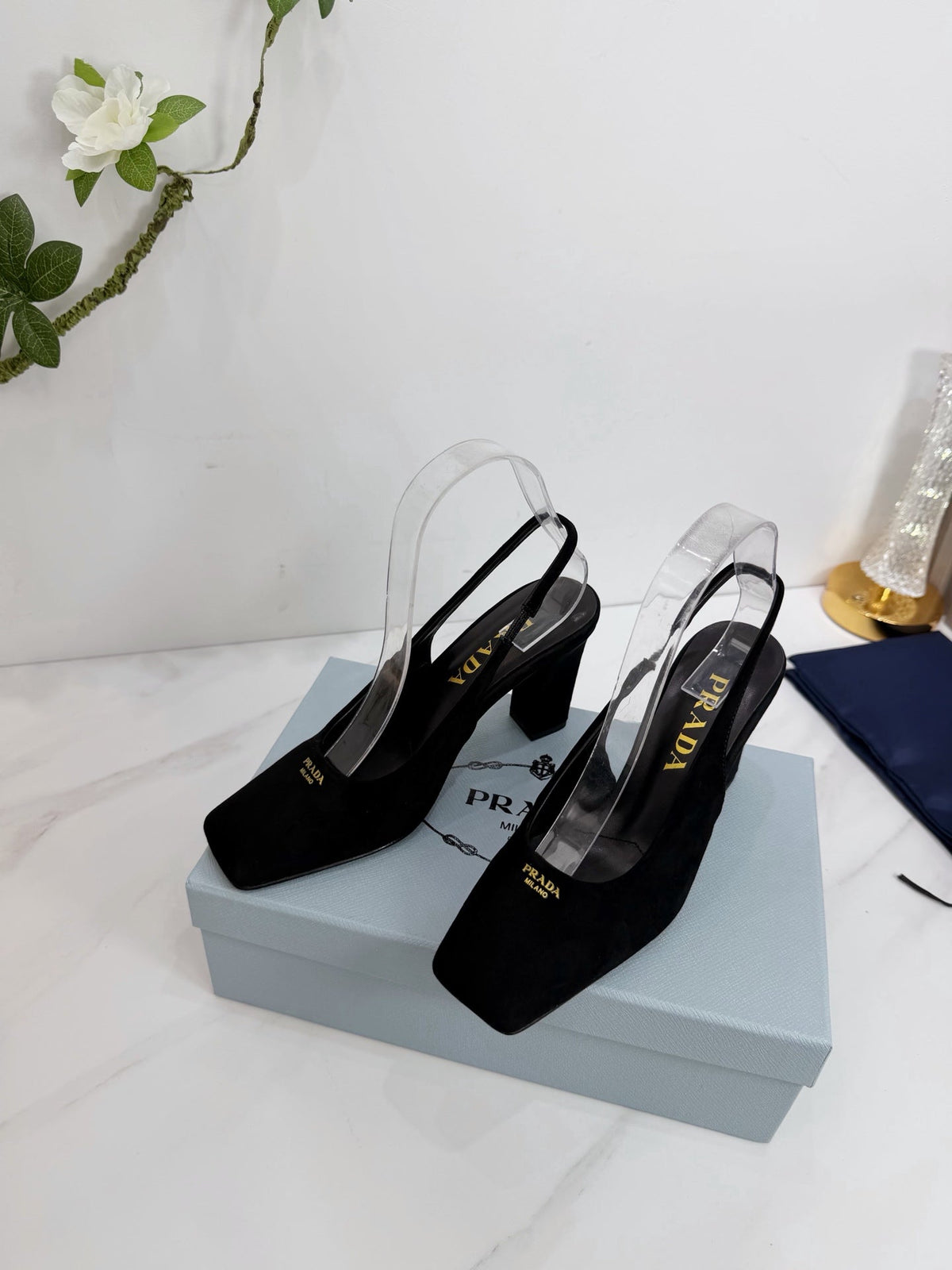 PRA 26SS Slingback 85 Black Suede 592363