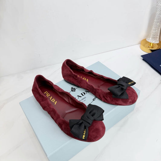 PRA 26SS Ballet Flat Burgundy Suede 592396