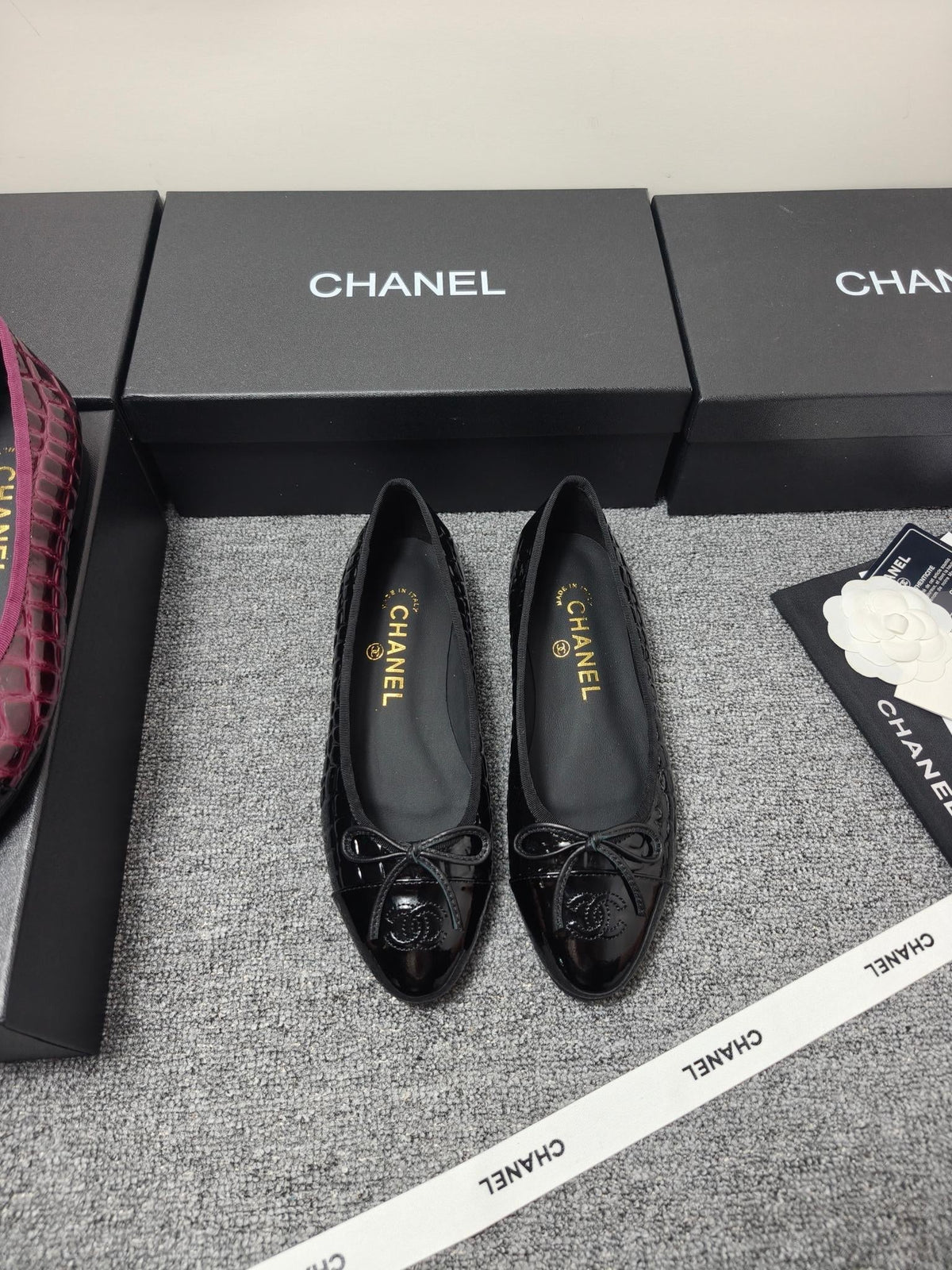 Chanel 2026 Crocodile Embossed Ballet Flat Glossy Calfskin 855991