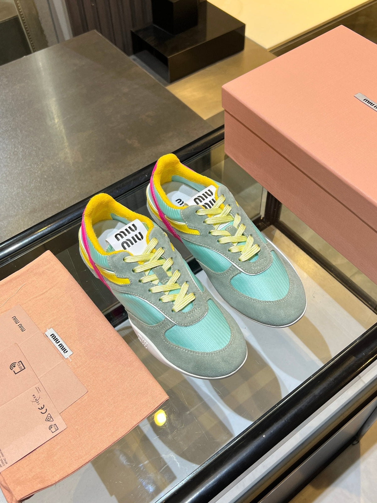 MIU x NB 26ss Sneaker Gray Light Blue Fabric Suede 625657