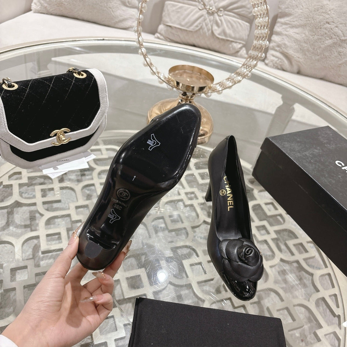 CC 26s High Heels Pump 85 Black Suede 627011