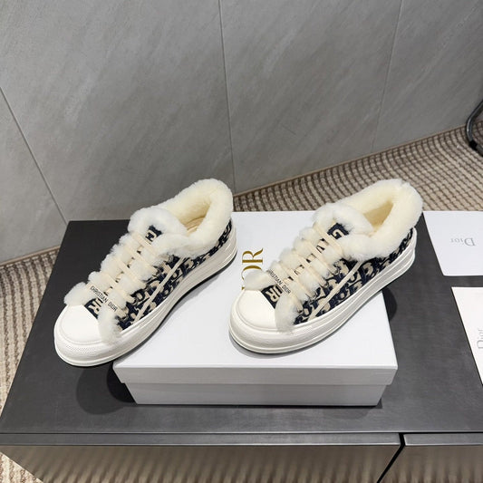 CD 26 Classic Sneaker Black Beige Fabric Wool Jacquard 614451