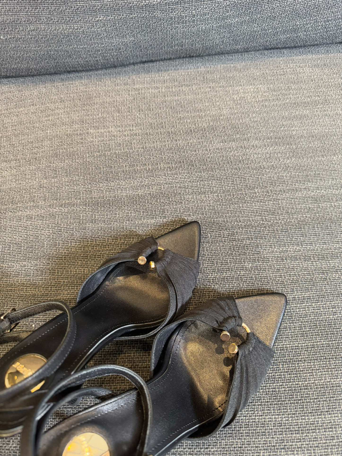 LOLA HIGH SANDALS IN BLACK SMOOTH LAMBSKIN AND DRAPED JERSEY