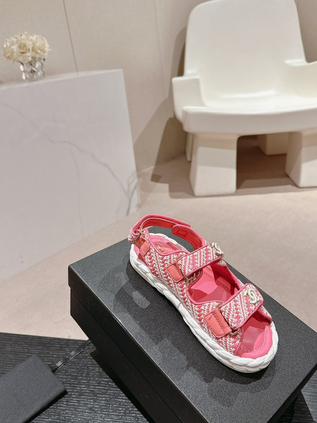 CC DAD SANDALS IN BLUSH PINK CALFSKIN
