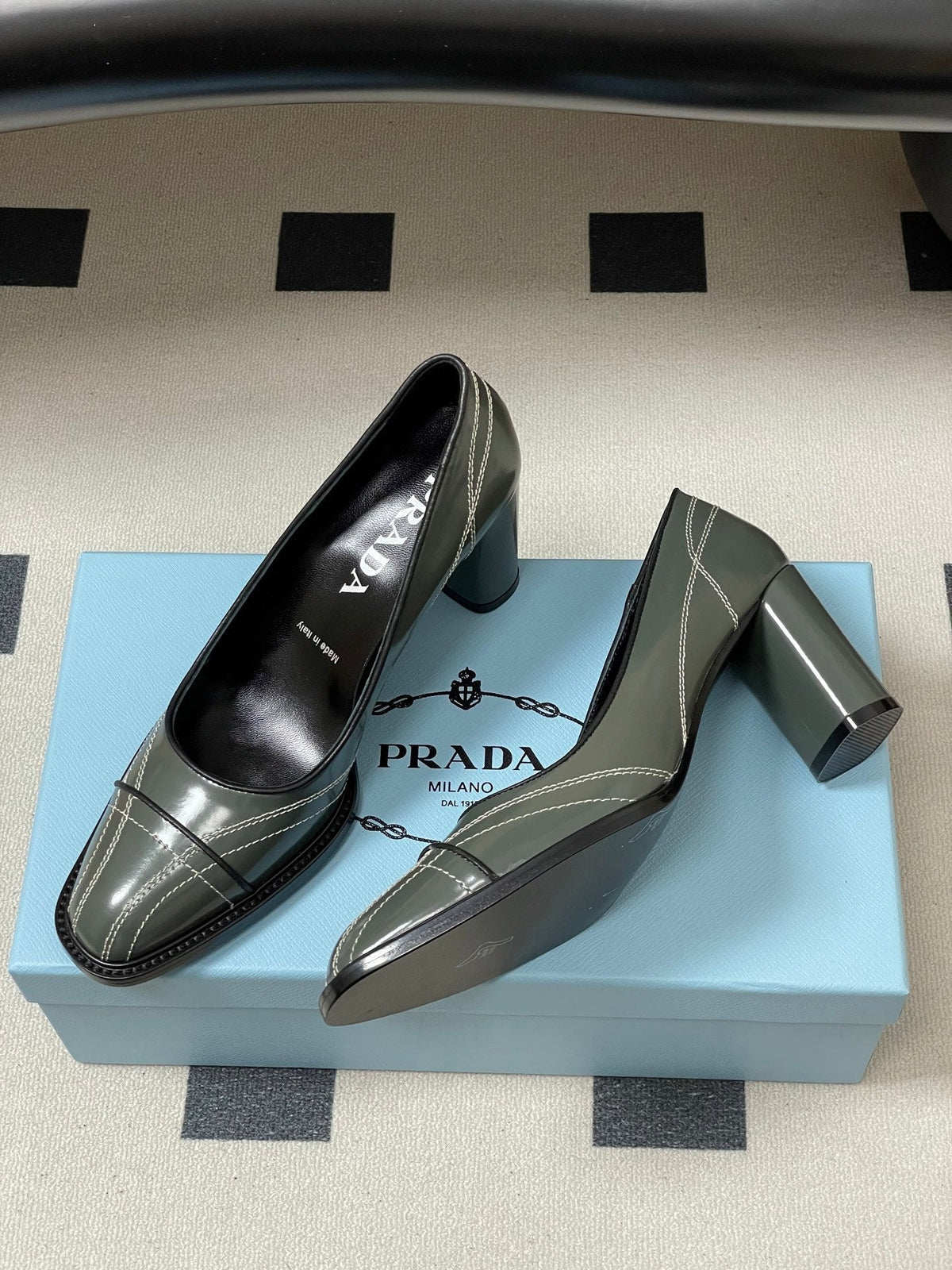 PRA 26SS Pump 70 Dark Olive Green Cowhide 593841