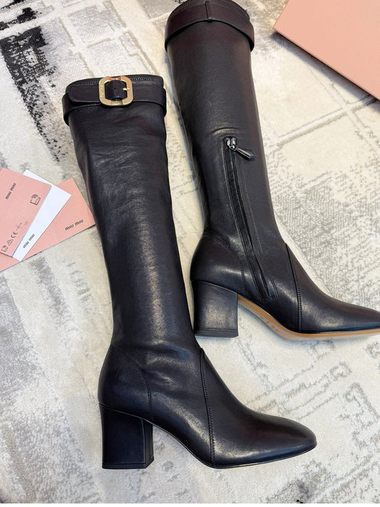 Miu Miu 2026 Boot With Buckle Black Nappa Leather 621340