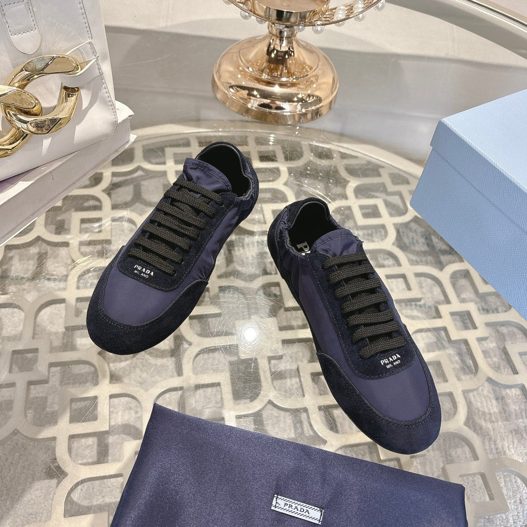 PRA 26S Casual Sneaker Black Navy Blue Canvas Suede 625964