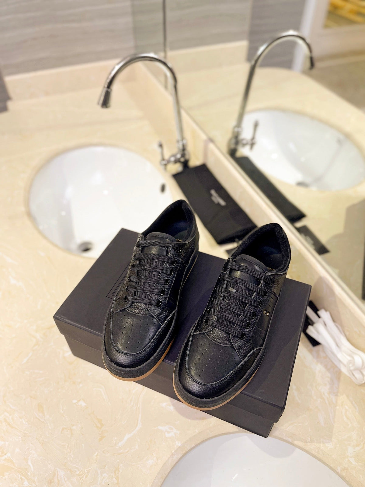 SL SL/61 SNEAKERS BLACK PERFORATED CALFSKIN