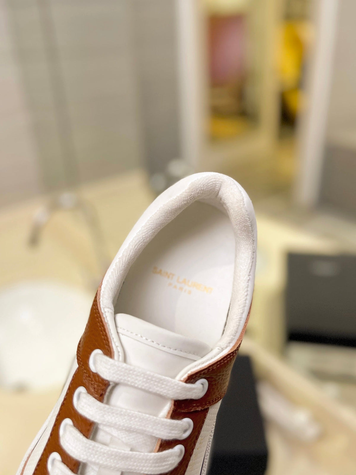 SL SL/61 SNEAKERS WHITE-BROWN CALFSKIN