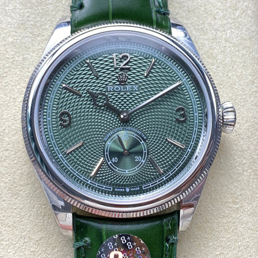 Rolex Perpetual 39mm Silver Green Dial
