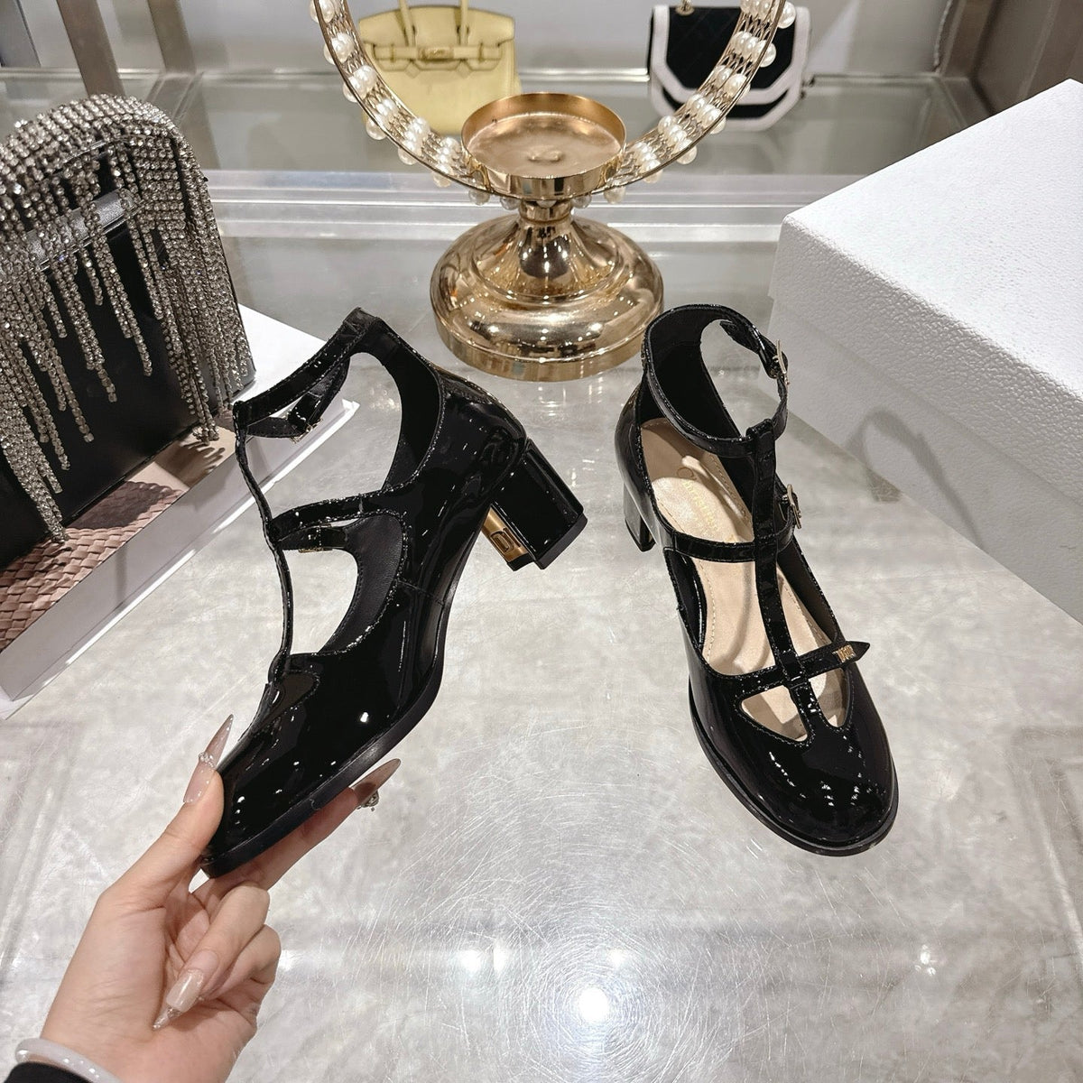 CD 26 Heel Mary Jane 40 Black Patent Leather 592222
