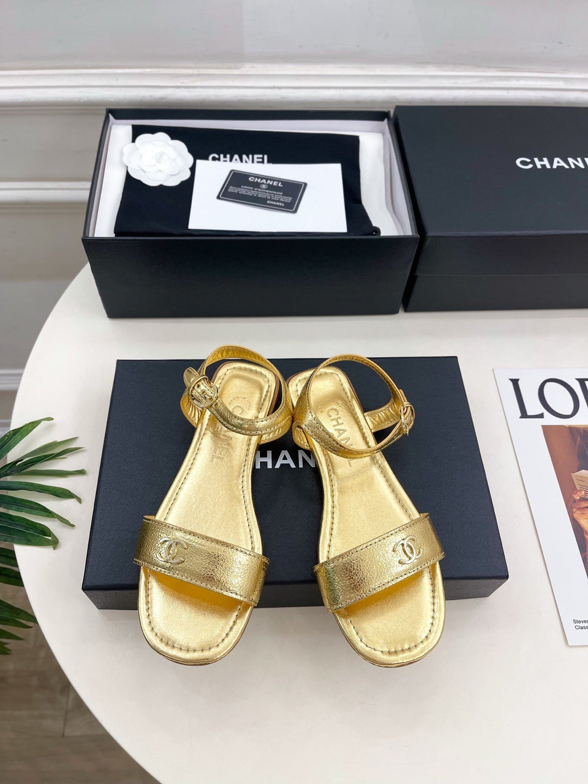Chanel 2026 Double C Buckle Strappy Flat Sandals Lambskin Sheepskin 832342