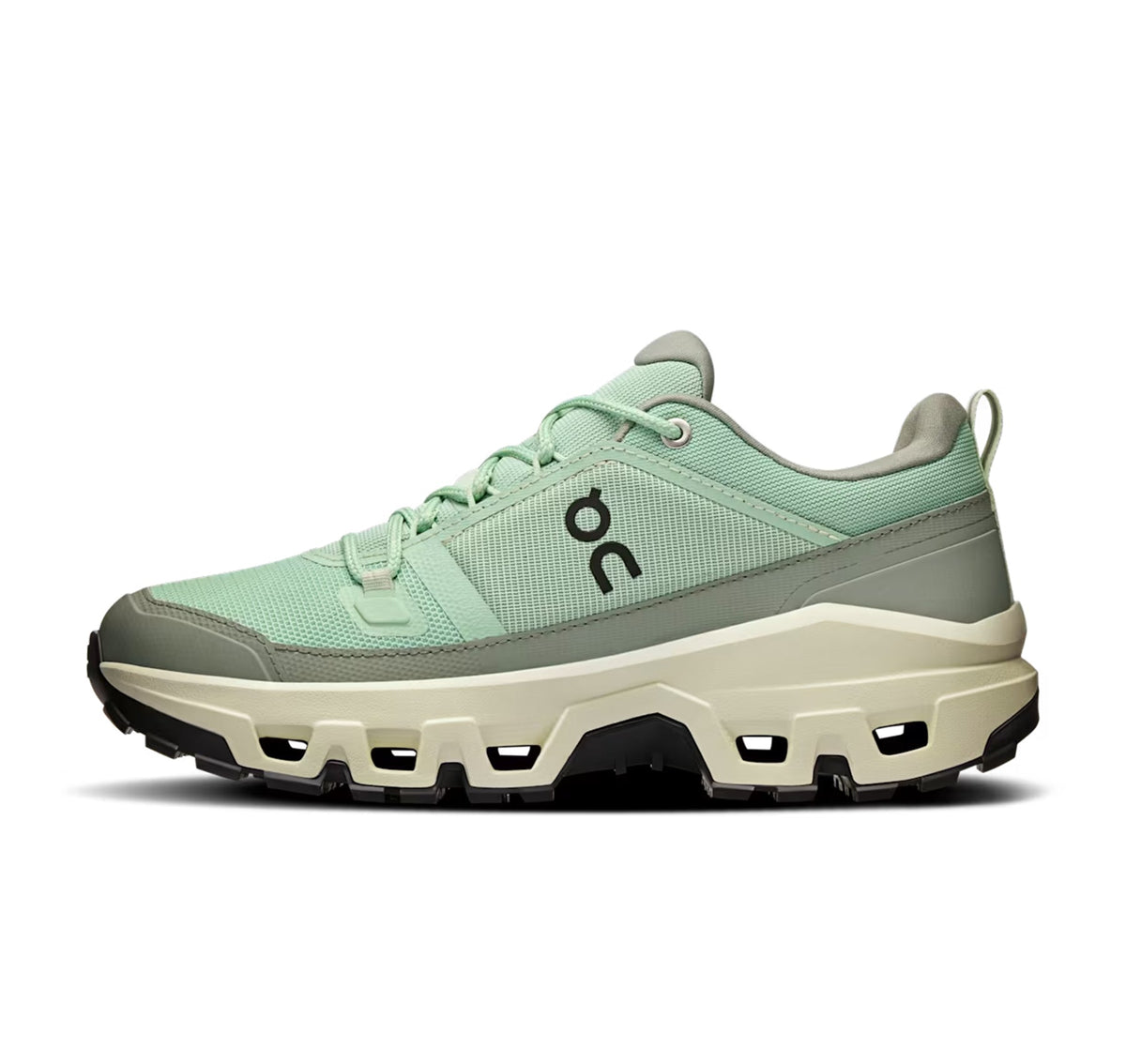 ON Women's Cloudrock Low Waterproof Mineral/Aloe